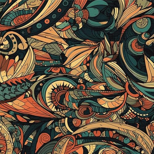 ICYEHAO Selbstklebende Tapete Bunt, 44 x 600 cm Abstrakt Tapete Geometrisch Grün Boho Tapeten Klebefolie Möbel Vintage Möbelfolie Selbstklebend für Badezimmer Wohnzimmer Schlafzimmer, Küche