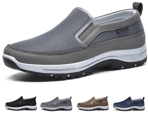 Zapatos Orthowalkway for Hombre, Mocasines ortopédicos de Lona sin Cordones con Soporte for el Proa, Calzado Informal for Senderismo y Actividades al Aire Libre.