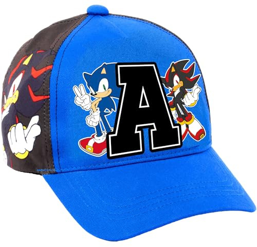 Sonic The Hedgehog Casquette de baseball personnalisable pour garçons avec lettres de personnalisation - Casquette snapback réglable pour enfants - Protection UV 100 % - Casquette de vacances d'été