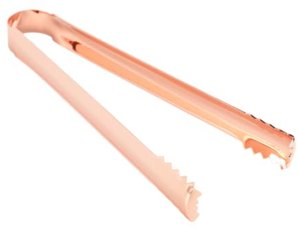 EPIGEIST Stainless Steel Ice Tongs and Bread Clip Rose Gold 2pcs Set Food Serving Folder for Bar Home Kitchen Use