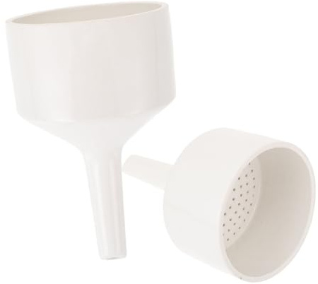 VILLFUL Imbuto Buchner Facile da Pulire e Filtrare 2 Pezzi Bocca Smussata in Ceramica Bianco per Laboratori Moderni e Uso Scientifico