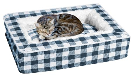 Katzenbett, warmes -Schlafnest, Kuschelbett für Welpen und Kätzchen, mit Rutschfester Unterseite, für Wohnzimmer, Kiste, Innenraum, Hundehütte
