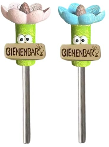 2 Estaciones de riego de Abejas en Forma de Flor, alimentador de polinizador de Abejas con Base de estaca, Puntos de hidratación de Mariposas Coloridas para decoración de jardín, Patio, césped