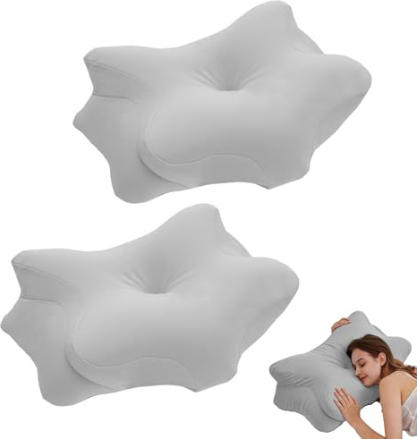 2 Stück Nackenkissen Bezug mit Reißverschluss – 80% Polyester /20% Elasthan | Atmungsaktiv und Hautfreundlich, Waschbar, Schmetterlingskissen Bezug für Glückstoff, EvenVentric Ergo Kopfkissen
