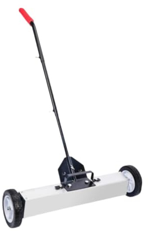 Pugermering Balayeuse Magnétique à Roues et Mécanisme Coulissant, Fixation Magnétique, Balayeuse à Gazon, Nettoyage Des Métaux pour Atelier, 24 Pouces
