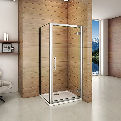 Cabine de douche 80x90x185cm porte de pivotante avec une paroi de douche