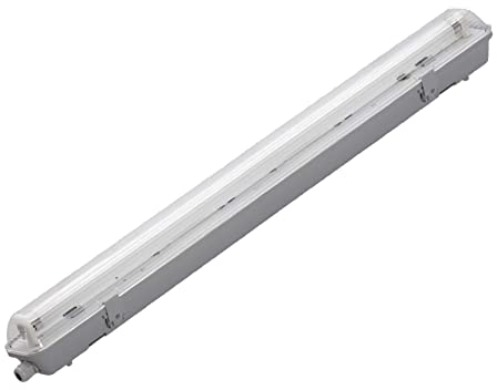 LED Wannenleuchte Feuchtraum-Leuchte Feuchtraumwannenleuchte lagerbeleuchtung Lager Hallen Decken Leuchten Leuchtstofflampe 60cm mit 1 Fassung (1 flammig) inkl. LED Röhre Kalteiß | ip65 wasserdicht