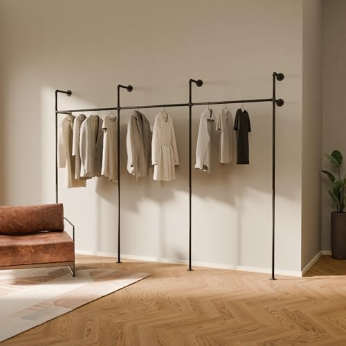 pamo Kleiderstange Wandmontage 296 x 222 cm – 340 kg Traglast