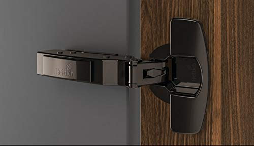 Bisagra sensys 8675 110° - Corte de 9,5 mm - Decoración: negro obsidiano – Distancia entre ejes: 52 mm – Fijación: rosca. – Montaje: en media aplique – Versión: TH52 – HETTICH
