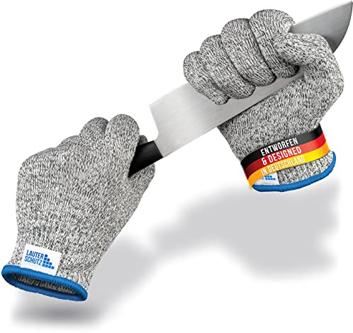 LAUTER SCHUTZ ® 1 paire de gants de protection contre les coupures PREMIUM - confort élevé et matériau extensible - niveau C PROTECTION COUPE - taille S à XXL (XXL, adultes)