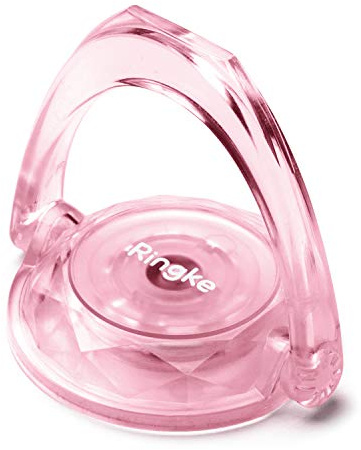 Ringke Prism Ring (Multi-Angle), Finger Ring Phone Holder Stand Attachable Full 360 Adjustable Rotation Grip Universal Smartphone Loop Kickstand for iPhone, Galaxy Case Accessory - Pink