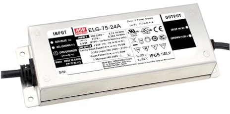 MEAN WELL ELG-75-24DA-3Y 75,6W 24V 3,15A Alimentazione LED IP67 Dimmerabile DALI PWM