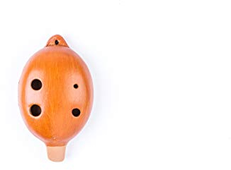 PLASCHKE Okarina 4-Loch, Pendant in G-Dur, Keramik braun, handgefertigt in Südtirol