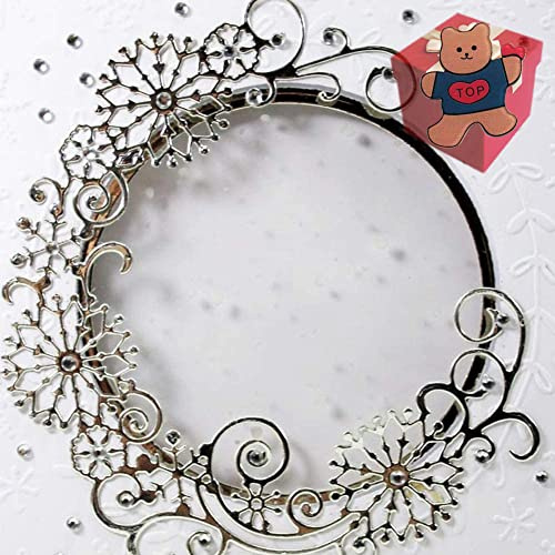 Blumenrahmen-Stanzformen, Blumen-Rahmen-Stanzschablonen für DIY, Scrapbooking, Album, dekorative Hochzeitseinladung, Papierschablonen, Kartenherstellung, mattes Platin
