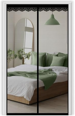 Magnet Fliegengitter Tür 70x210cm Insektenschutz Magnetischer Fliegenvorhang, Schwarz Magnetvorhang Moskitonetz, Automatisches Schließen, für Balkontür Terrassentür Kellertür