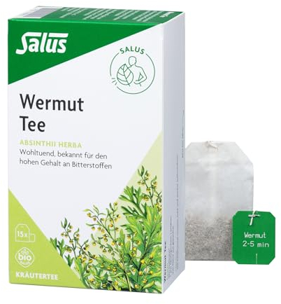 Salus - Wermut Tee - 1x 15 Filterbeutel (18 g) - Kräutertee - Absinthii Herba - bekannt für den hohen Gehalt an Bitterstoffen - wohltuend - bio