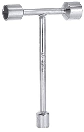 sourcing map 3-Way Wrench, 12mm 14mm 17mm Socket T Handle for Repairing Bicycle, Automobile and DIY