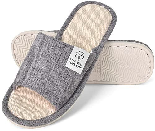 Colexy Chaussons Antidérapant Homme Femme Pantoufles Confortable Léger Bout Ouvert Accueil Chaussures été Chaussures pour la Maison (gris, adult, numeric_42, numeric, eu_footwear_size_system, medium)