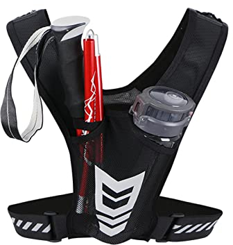 FIDWALL Lauftelefonhalter für Weste | Brusttasche | leicht und trainierend | Schlüsselclip | Leuchtenriemen | Wasserdicht | Reflektierend | Männer und Frauen, Schwarz , one Size, Laufen Macht mehr