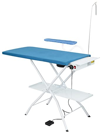 EOLO Asse da Stiro Professionale Rettangolare AS09 Piano Riscaldato Aspirante 112x50 cm Richiudibile Regolazione Temperatura Altezza Regolabile Braccetto Stiramaniche