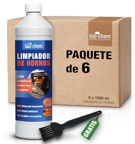 Bio-Chem - Nettoyant four 6L + pinceau - Dégraissant auto-nettoyant pour four, cuisine, barbecue - Decap four, grille barbecue, insert, cheminée - Nettoyants ménagers
