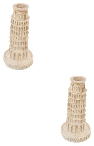 Yardwe 2St Schiefer Turm von Pisa Modell kunstharz aquaristik zubehör Skulptur Dekor Italien spielzeuge Aquarium Turmschmuck künstliche Turmstatue Miniatur Souvenir Dekoration schmücken