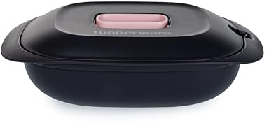 Tupperware Micro-Gourmet Behälter Thermo Duo 1,3 l schwarz rosa Mikrowellen-Behälter Lebensmittelbehälter