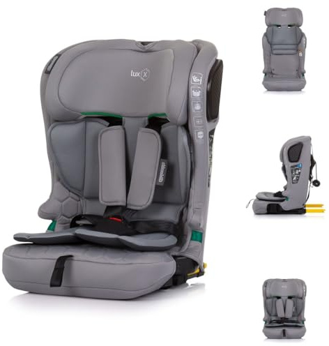 Chipolino Kindersitz i-Size LUX X (76-150cm) Gruppe 1/2/3, Isofix, Top Tether grau