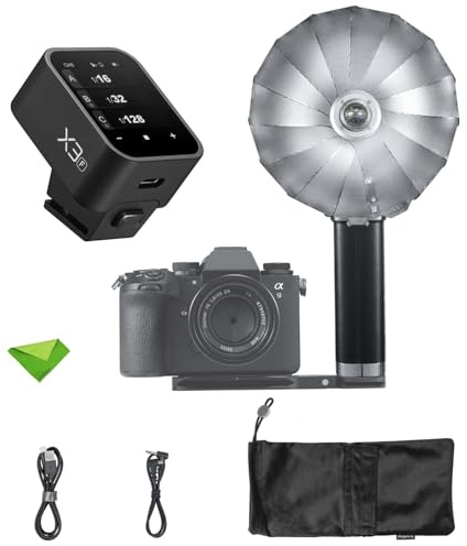 Godox Lux Master Retro Ttl Touchscreen Camera Flash+Godox X3-F Trigger For Fuji, Gn25 460 Full Power Flashes, 6000K±300K Cct, S1/S2 Optical Control 2.4G Wireless Speedlight For Fuji Fujifilm Cameras