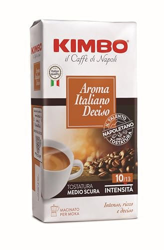 Kimbo Caffè Macinato - 20 Pack da 250 gr - Miscela Aroma Italiano Deciso, Ideale per Moka, Intensità 10/13, Tostatura Medio-Scura