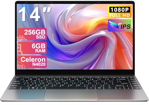 NOTODD Ordinateur Portable 14 Pouces Win11 256 Go Soutien Extension SSD 1TB(TF-512Go) 5000mAh PC Portable Celeron N4020 Laptop avec 5G WiFi Mini HDMI BT4.2 inclut Souris sans Fil&AZERTY Membrane-Gris