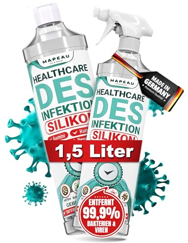Mapeau CPAP Desinfektion Spray, Maske, Schlauch, Nasenbrille, Inhalator, Reiniger, Desinfektionsmittel für Gummi, Silikon, Kunststoff (1,5 L)