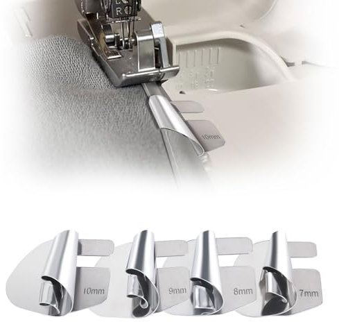 Spiralnährohr 4 STK Hilfe für Nähmaschine, Transportfuß Nähmaschine, Brother Sewing Machine Presser Foot for Zig zag Stitch, Saumfuß Nähfüsse Rollsaumfuß Edelstahl Nähfuß Für Heimgebrauch Gewerblich