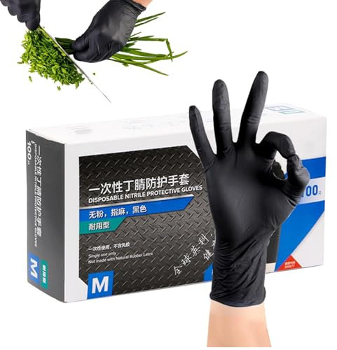 Guanti industriali in nitrile,Guanti usa e getta | Guanti usa e getta - Guanti in nitrile, guanti in nitrile in lattice Guanti neri per alimenti usa e getta per la pulizia della cucina