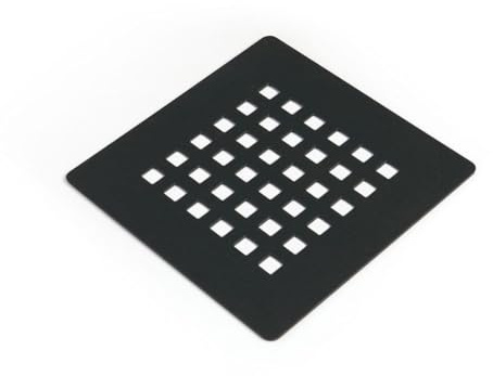 Kiamami Valentina - Copri piletta doccia quadrato in acciaio inox antracite Muse