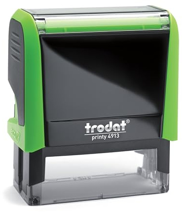 Mister Timbri Timbro Autoinchiostrante Trodat 4913 58x22 mm Rettangolare Personalizzabile - 6 Righe di Testo, Ecologico e Ideale per Dati Aziendali o Firma