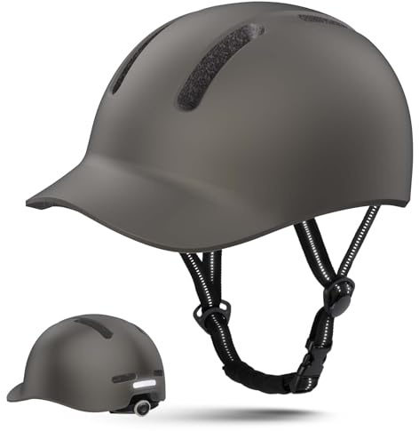 Shinmax Casco da bicicletta per uomo e donna con visiera per viaggiatori urbani casco regolabile per mountain bike casco bici da strada adulto