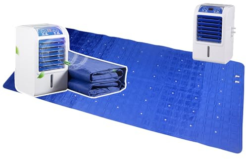 WHRAOY Materasso Raffreddato Ad Acqua (160×70 Cm), Materasso Raffreddato Ad Acqua Elettrico, Serbatoio dell'Acqua da 1,7 L, con Telecomando, Rumorosità: 40 Db, per Casa, Dormitorio,160×70CM