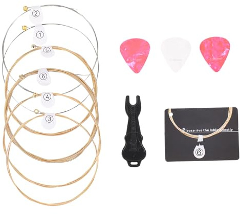 Gitarrensaiten Satz 1 Satz Phosphor Bronze für Akustische Gitarre | Folk Gitarre, Leicht Austauschbar, Humanisiertes Design, Zubehör Gitarre, Gitarren Saiten Acoustic