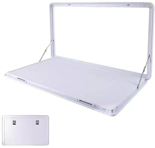 Snaweo Wandklapptisch, Wandtisch Klappbar, Picknicktische Zur Wandmontage, Schwimmende Wandtische Aus Aluminiumlegierung, Picknicks Im Freien for Wohnmobile, for Wohnwagen(Wit,60x41x2.5cm/24x16x1in)