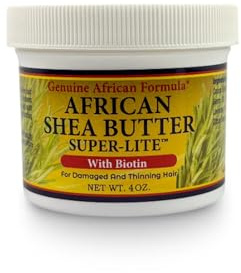 Shea Butter Super-Lite Hair Grease – 4oz (118.29 ml) | Moisturizing & Conditioning with Palm, Cocoa, Olive, Almond & Coconut Oils | Softens Dry Hair, Nourishes Scalp & Restores Shine
