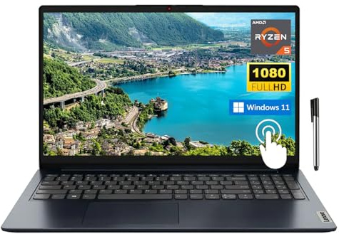 Lenovo IdeaPad Ordinateur portable à écran tactile 15,6 FHD (1920 x 1080) IPS 300 nits anti-reflet, AMD Ryzen 5 7520U, 8 Go LPDDR5RAM, 512 Go SSD, carte graphique AMD Radeon, Windows 11 Home, Abyss