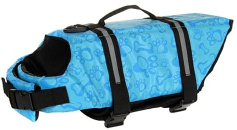 VICASKY Reflektierende Hundeschwimmweste mit Griff Verstellbar für Welpen und Hunde Sicherer Schwimmschutz bei Training Pool Strand und Bootfahren Geeignet für Kleine bis Große Hunde