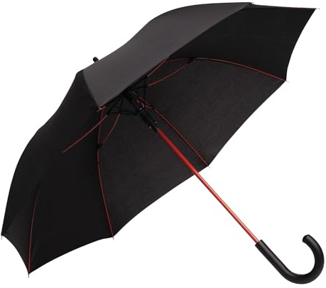 Stockschirm Automatik 103cm Damen, Herren Öffnung per Knopfdruck | Winddicht, Robust, Sturmfest gummierter Rundhakengriff