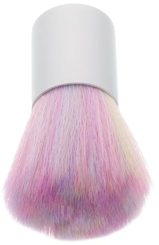 Cepillo Quitapolvo de Uñas con Cerdas Arcoíris y Base Plástica | Fibra Sintética, Mango Corto, Uso Multifunción para Limpieza de Herramientas y Pintura