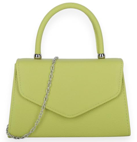Bolso de mano liso de piel sintética con asa superior para novia, graduación, boda, noche, fiesta, bolso de mano, verde lima