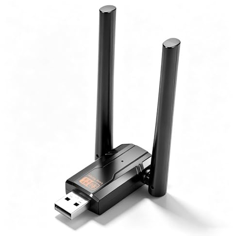 Adaptador Bluetooth 6.0 para PC, dongle Bluetooth USB con un Alcance de 150 m, Doble Antena y Baja latencia, Compatible con Windows 11/10/8.1, ratón, Auriculares, Teclado y Mando