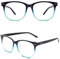 GQUEEN Hornbrille Brille Ohne Stärke Fake Brille Nerdbrille Damen Herren Großer Rahmen UV400,PE1