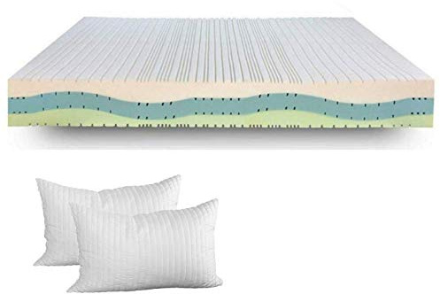 EVERGREENWEB Einzelbett Matratze 80x200 aus 3 verschiedenen Schichten von Memoryfoam und Waterfoam, Ortöpädisch, 20cm Hoch, Doppelseite Sommer/Winter + Bett Kissen aus Memory Foam Flocken KOSTENLOS
