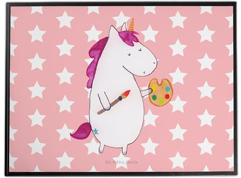 Mr. & Mrs. Panda arbeitsunterlage Einhorn Künstler - Geschenk, Englisch, Unicorn, Malen, Schreibunterlage, schreibtischunterlagen, Schreibtisch Unterlagen, tischmatten, Einhörner, Farbe, Zeichnen